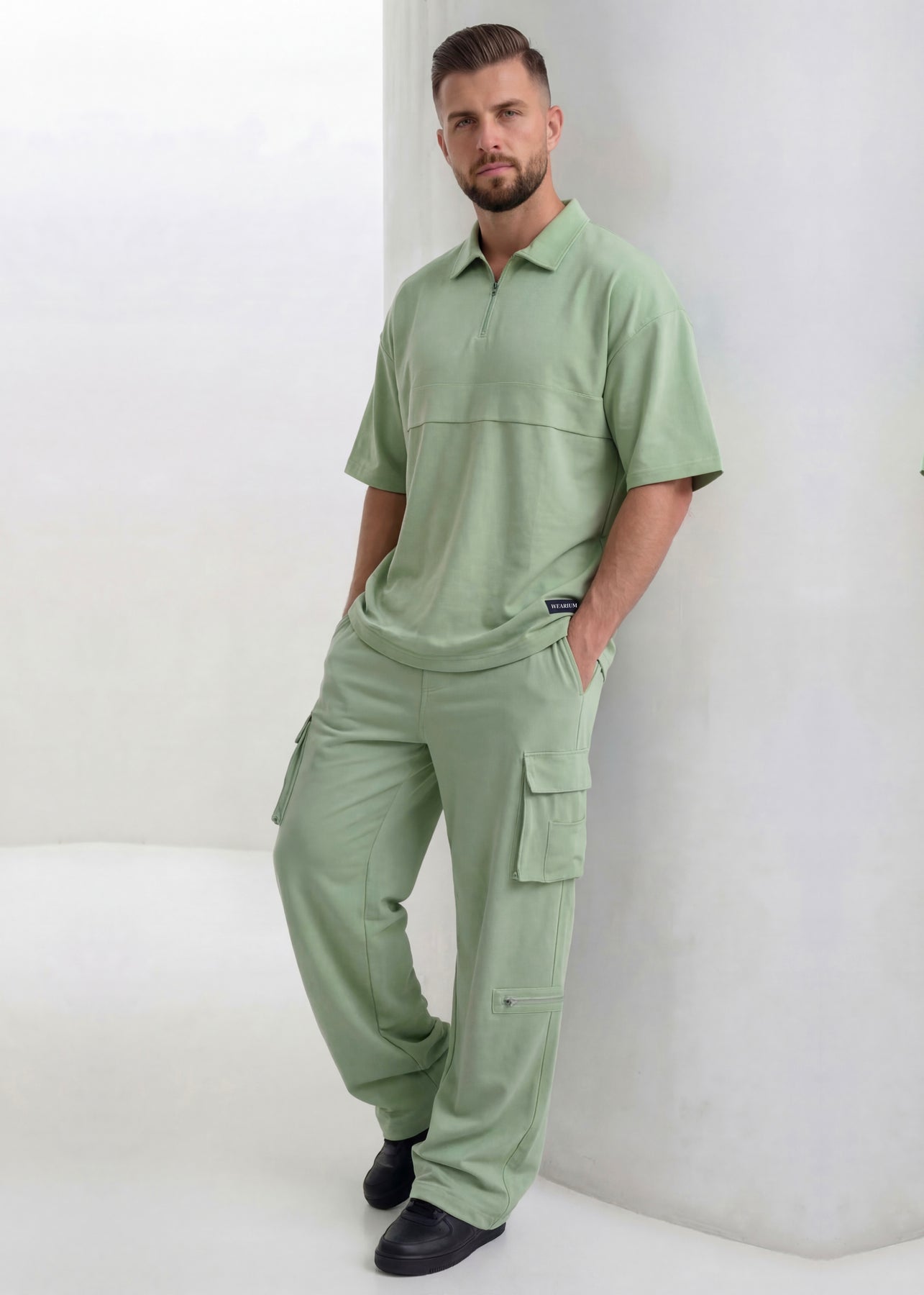 Ridge Cargo Polo Suit - Premium Sage Green