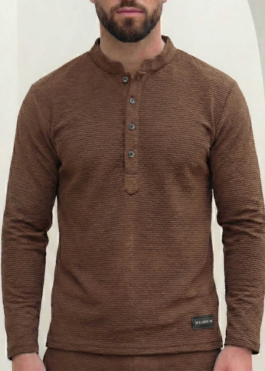Brown Henley Duo by Wearium