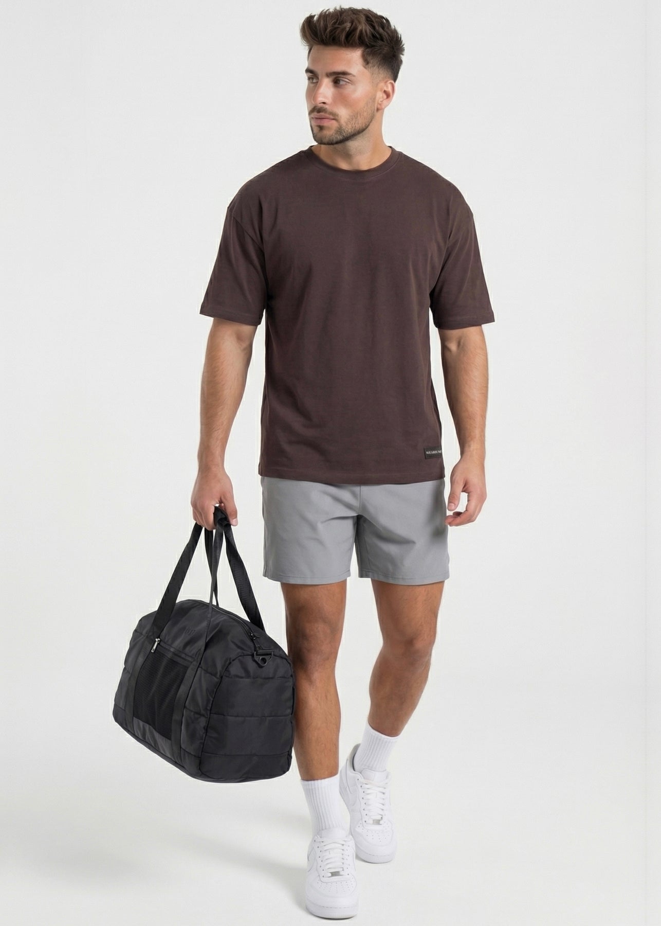 W Prime Oversized Tee - Brown 100% Cotton