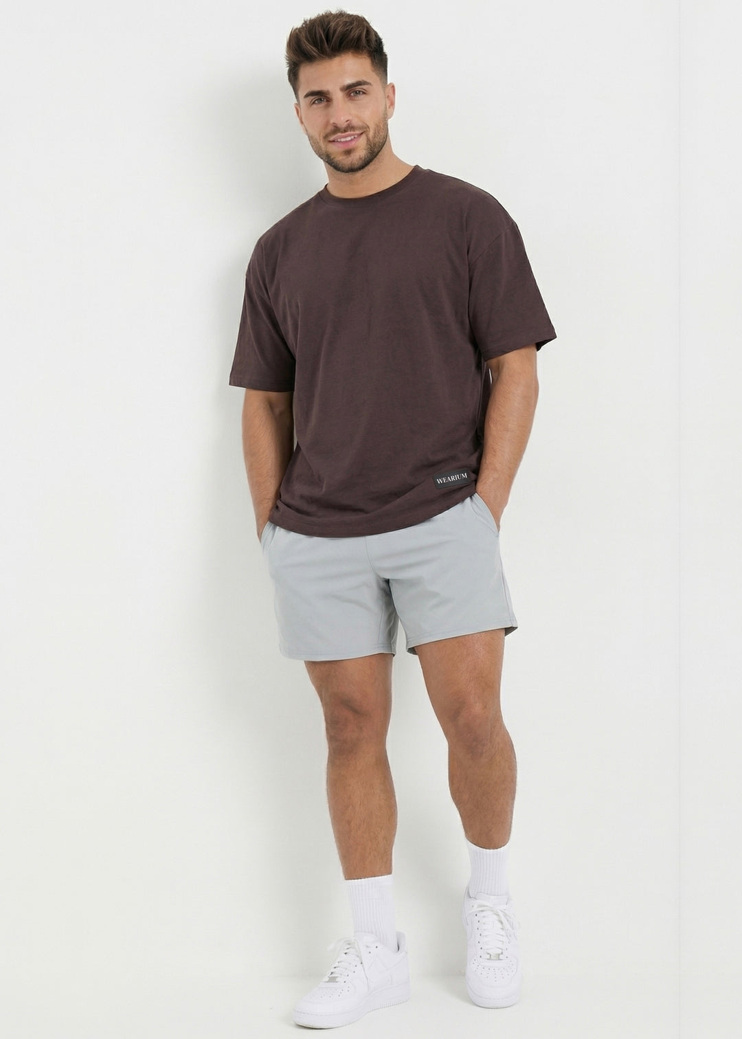 W Prime Oversized Tee - Brown 100% Cotton