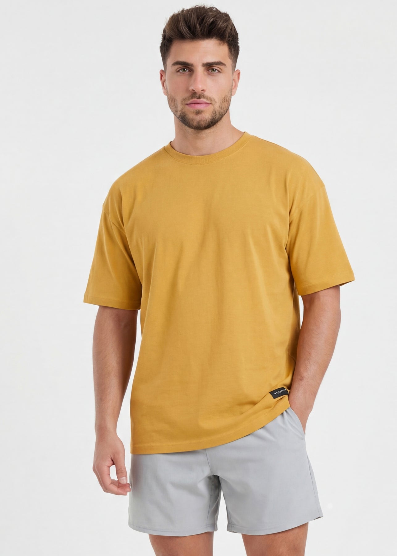 W Prime Oversized Tee - Yellow 100% Cotton