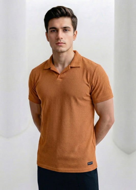 Imported Waffle Weave - Teal Polo