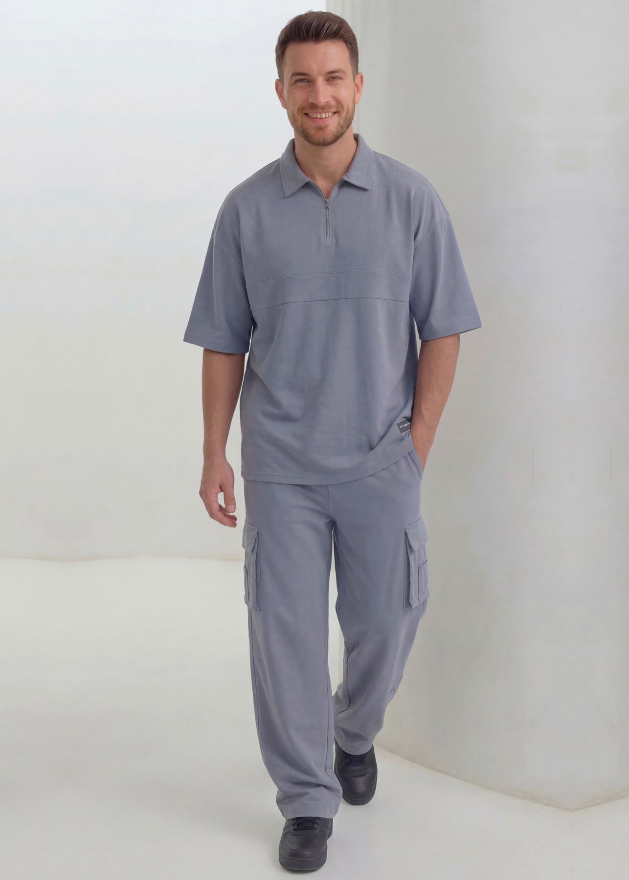 Ridge Cargo Polo Suit - Premium Silver Grey