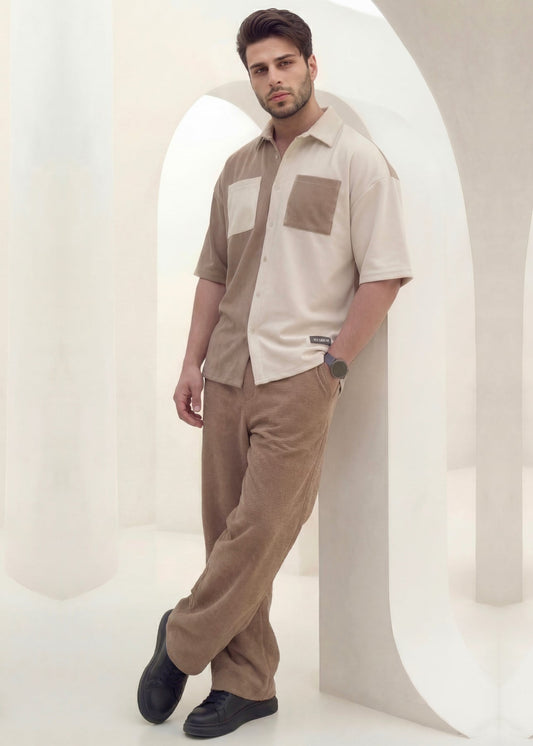 Dune Split - Khaki/Black Premium Safari Suit