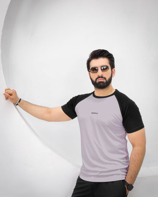 Raglan Stretch Tee - Silver/Black